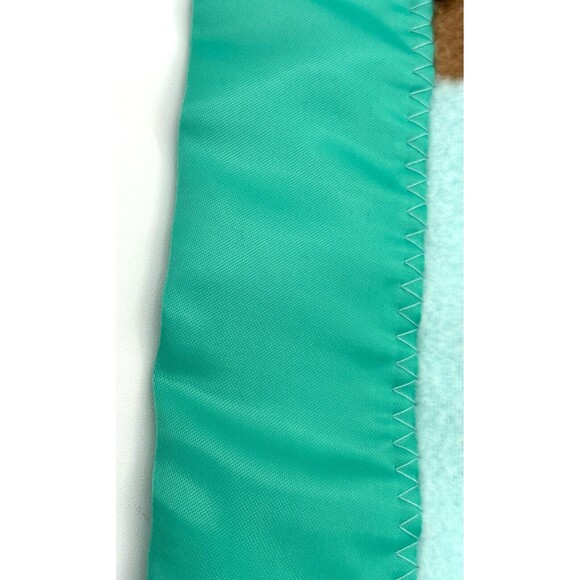 Teddy Bear Plush Large Lovey Soft Fleece Security Blanket Satin Trimmed Teal - Picture 10 of 16
